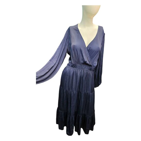 Joie Dresses & Skirts - Joie Navy Blue Tiered Maxi Dress Womens Size Large Surplus Top